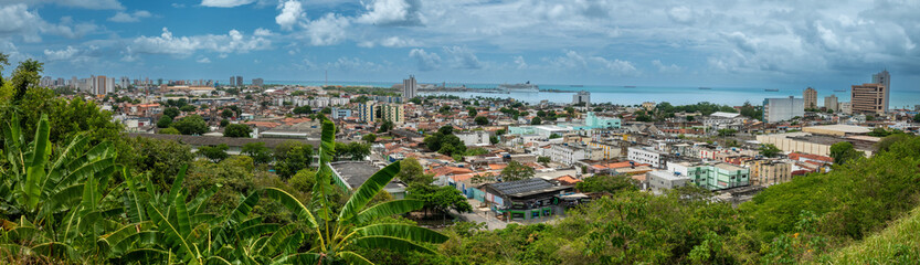Fototapeta na wymiar Panoramic view of the city center of Maceió, Alagoas state, Brazil
