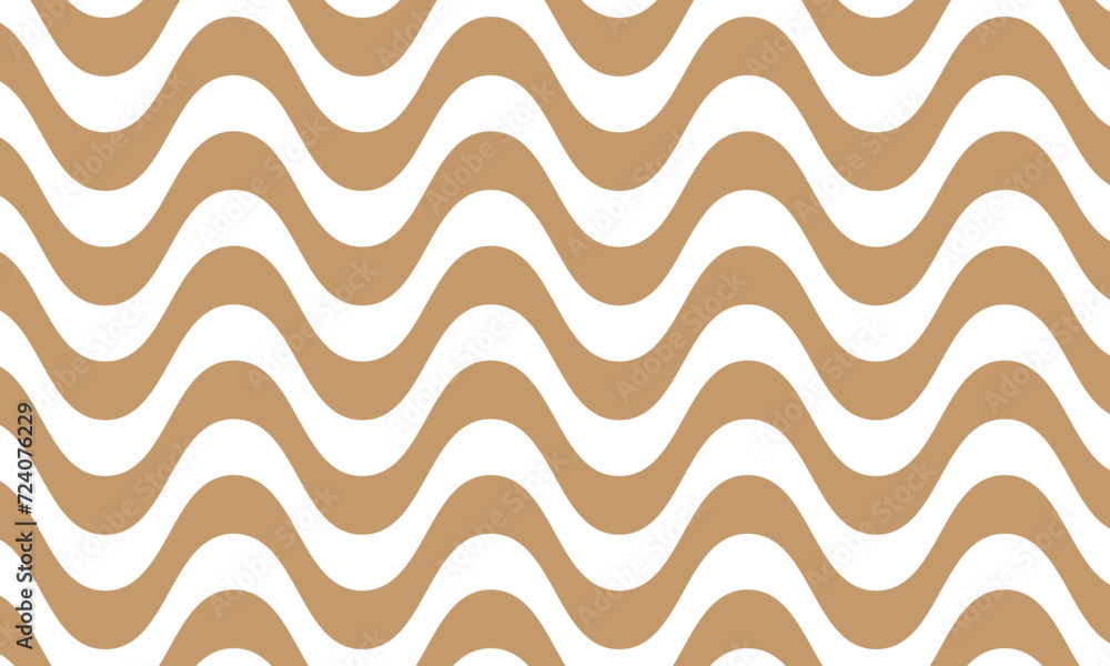 Poster abstract repeatable brown horizontal smooth wave line pattern.