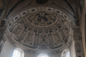Baroque ceiling at the west choir of Trier Cathedral in Germany - obrazy, fototapety, plakaty