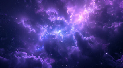 purple galaxy with clouds and purple light in