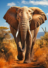 a close up portrait of a massive and old elephant