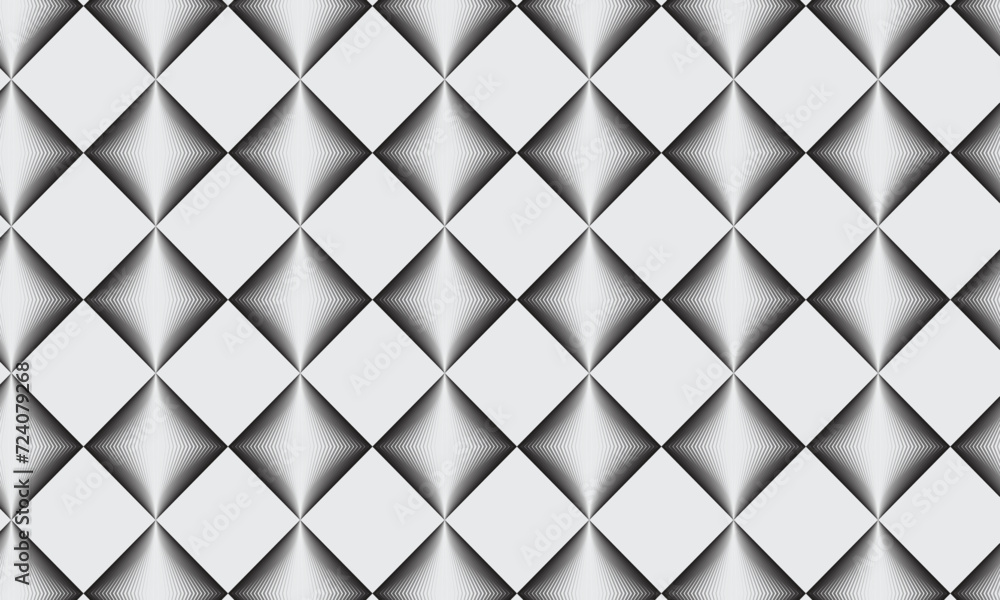 Poster abstract repeatable geometric blend line rhombus pattern art on white grey.