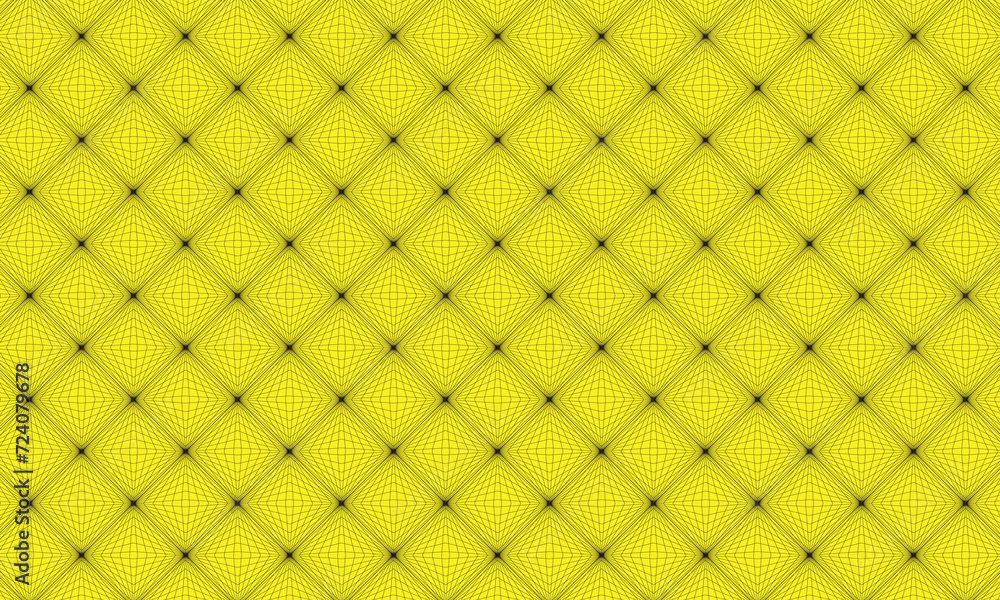 Poster abstract repeatable geometric blend line cross rhombus pattern on yellow.