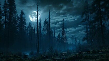 As the moon rose high in the sky, the blackened forest became alive with the sounds of creatures awakening. From the trees above to the underbrush below, the forest was teeming Fantasy animation