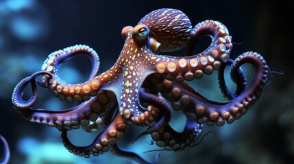 Obraz premium phosphorescent high quality detailed octopus