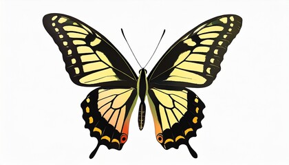 png flying colorful butterfly isolated on background papilio machaon old world swallowtail digital illustration