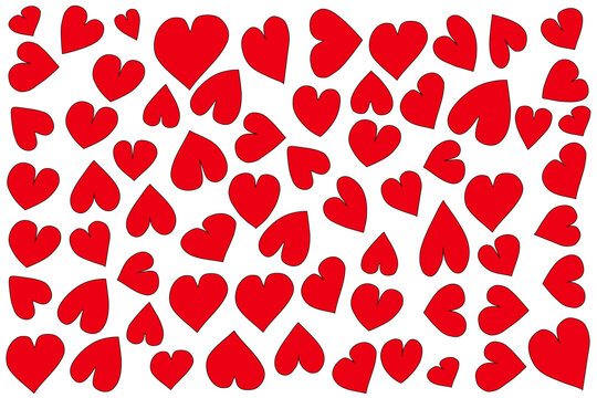 Mosaico de corazones rojos románticos para san Valentín. Patrón de corazón rojo para amor o decorativo. Vector de fondo.  Conjunto de iconos de corazón rojo vector
