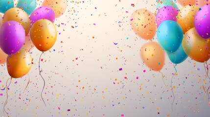 Celebration background with balloons and confetti