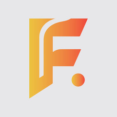 F letter Logo gradient colorful design illustration logo template design, flat letter f logo vectors