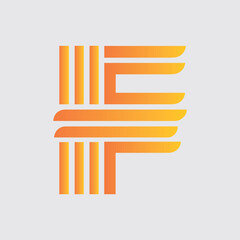 F letter Logo gradient colorful design illustration logo template design, flat letter f logo vectors