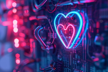 Futuristic neon valentine