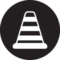 traffic cone glyph icon