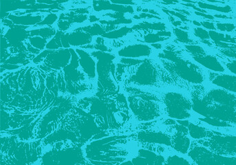 Turquoise abstract grunge water surface texture. Shapeless spots and stains. Rough vector pattern