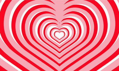 pink and red concentric hearts