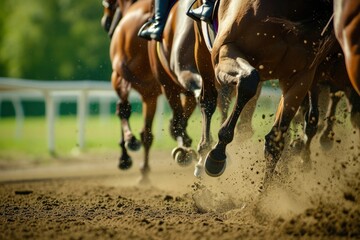 Horse racing sport photo - obrazy, fototapety, plakaty