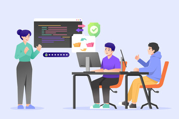 Backend illustration in flat design