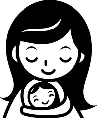 Nurturing Motherhood Vector ImageryBlissful Maternal Affection Vectors