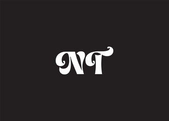 Creative logo nt letter logo in gold color logo