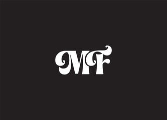 MF logo font . MF monogram logo . modern logo concept