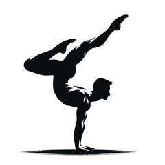 Fototapeta premium Acrobat Performing Handstand Silhouette