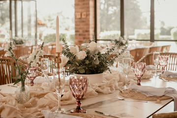 Table Decoration For An Event Party Or Wedding Reception.