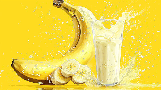 Banana Milk Delight cartoon