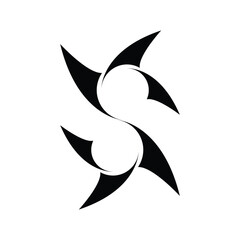 free vector S letter silhouette logo