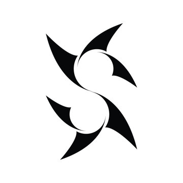 free vector S letter silhouette logo