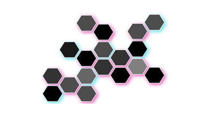 Abstract Luxurious Black Hexagonal Background. Seamless honeycomb pattern background with gradient stroke. 3D Futuristic abstract honeycomb mosaic background. Geometric mesh cell texture.	
