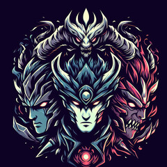  Character Human Face ,animal,etc with flame for t-shirt prints,hoodies,sweater,etc. illustration