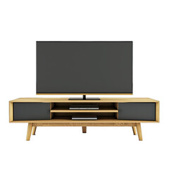 A Modern Tv Stand.. Isolated on a Transparent Background. Cutout PNG.