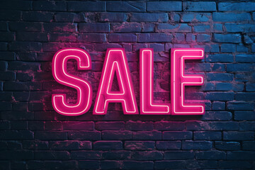 Vibrant Neon Pink 'SALE' Sign on Textured Background