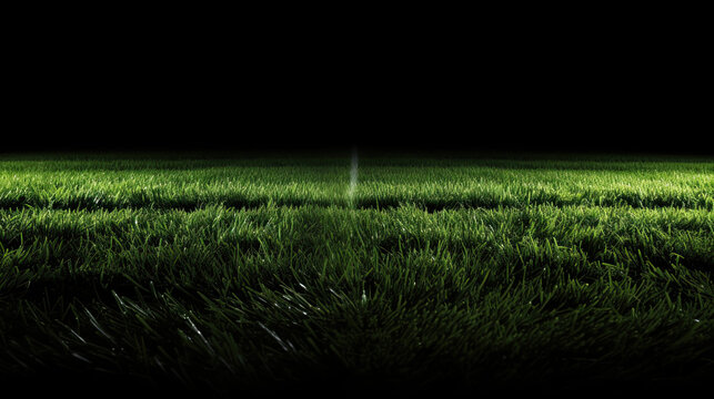 football stadium grass isolated on black background