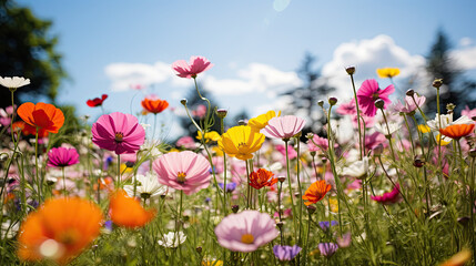 Flower meadow in spring