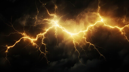 Flash of lightning on dark background
