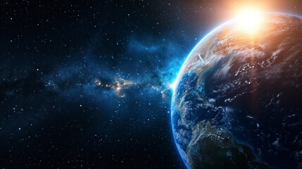 planet earth in high resolution with real stars background. concept of planets, universe, galaxies, stars