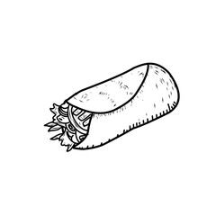 Hand Drawn Burrito Doodle 