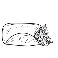 Hand Drawn Burrito Doodle 