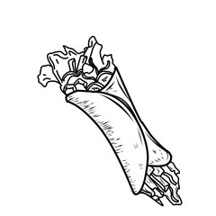 Hand Drawn Burrito Doodle 