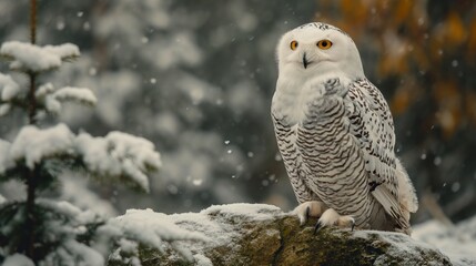 Snowy Owl on a Winter Perch