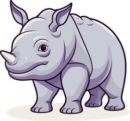 Rhino Vector Art for Digital MarketingRhino Vector Graphic for Wildlife Magazines