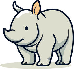 Obraz na płótnie Canvas Rhino Vector Illustration for Natural History MuseumsRhino Vector Art for Wildlife Rehabilitation Centers
