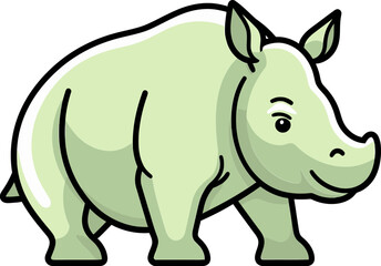 Rhino Vector Art for Animal Behavior StudiesRhino Vector Graphic for Wildlife Sanctuaries