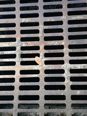 Metal Road Grate With Oblong Holes 