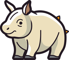 Rhino Vector Art for Sustainable DevelopmentRhino Vector Graphic for Ecosystem Preservation