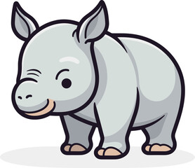 Vibrant Rhino Vector Art PrintRhino Vector Graphic for Wildlife Apparel