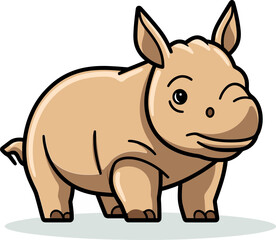 Contemporary Rhino Vector ArtRhino Vector Cartoon Badge