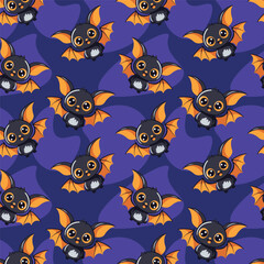 Fototapeta na wymiar seamless pattern with cute little bat for kid's print, decoration, fabric