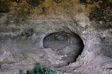 Prehistoric caves in the Murgia Materana reserve (Matera Italy) dating back to the Paleolithic and Neolithic periods