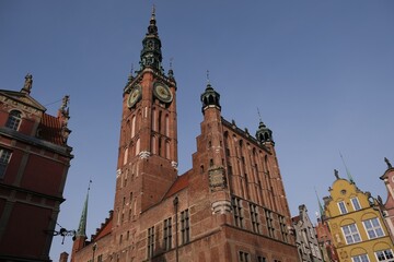 Obraz premium Main town hall in Old Town of Gdansk, Poland